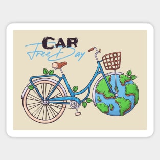 car free day earth wheel Sticker